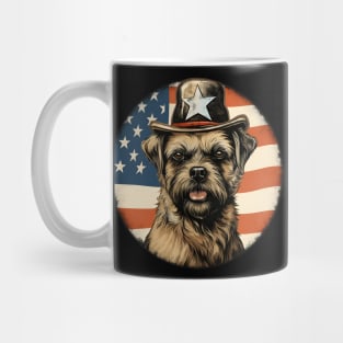 Patriotic Border Terrier Mug